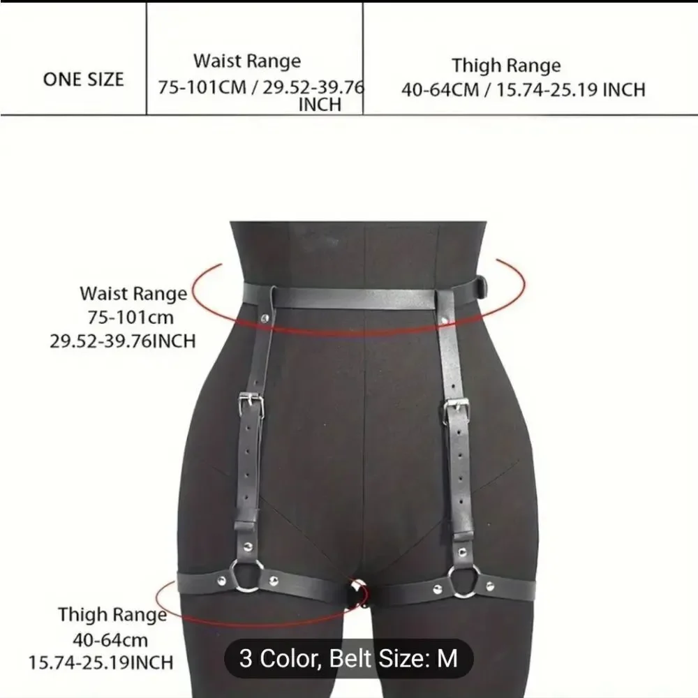 Thigh garter pu leather leg harness belt